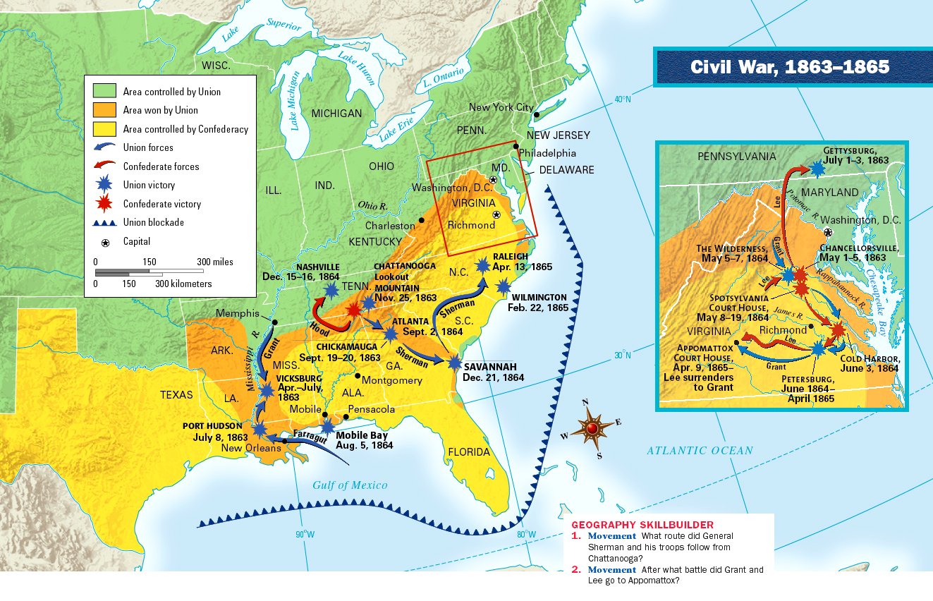 Civil War Map With Battles